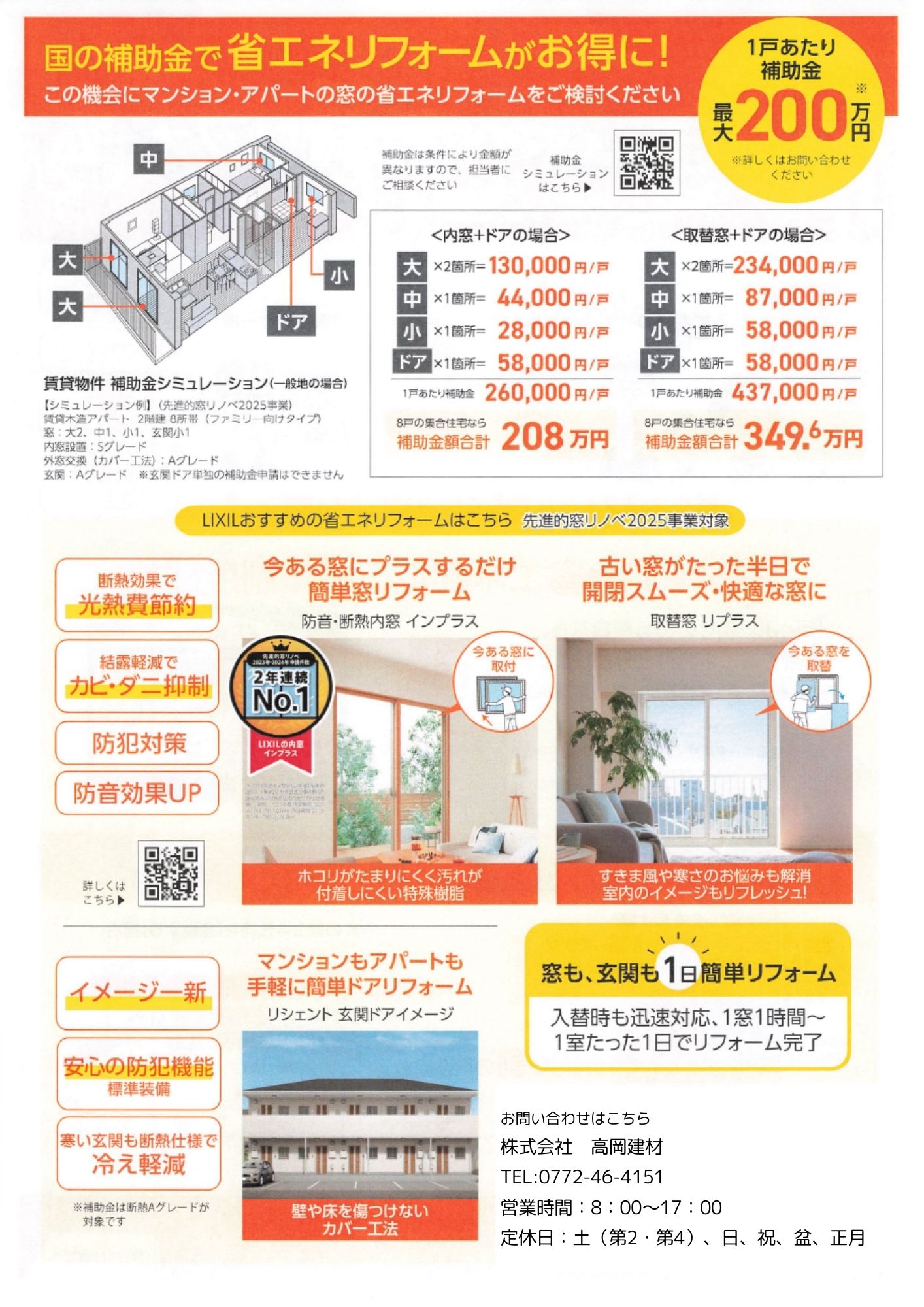 【補助金がある今がチャンス!!】省エネ賃貸リフォーム🔥 高岡建材 天橋立店のイベントキャンペーン 写真2