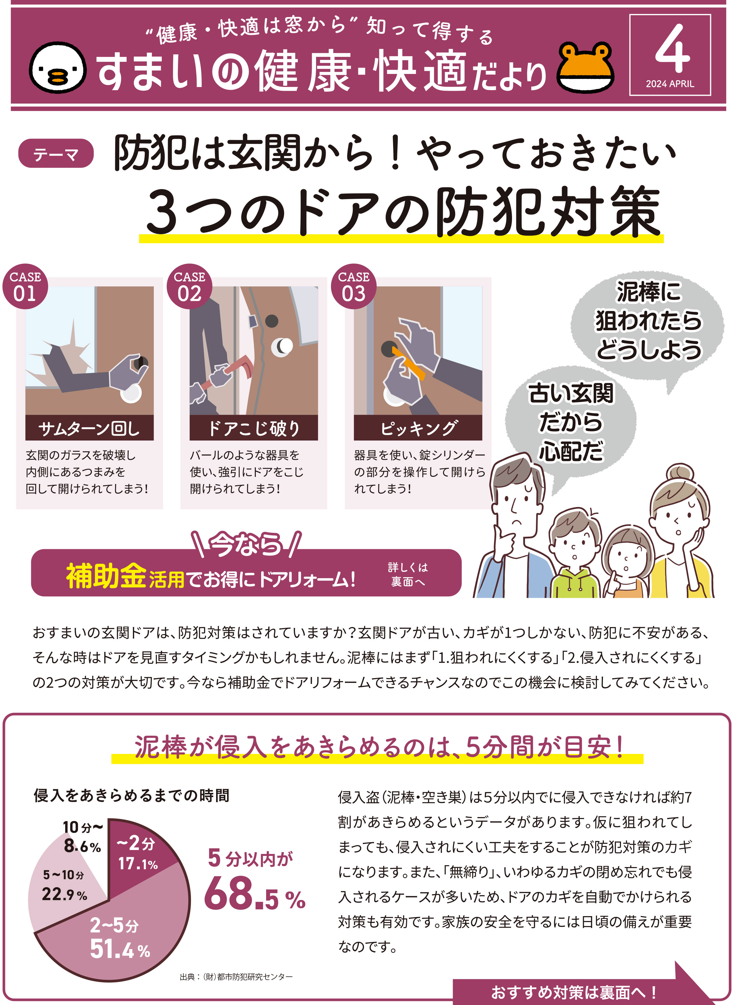 【4月号】すまいの健康・快適だより バンダイトーヨー住器のイベントキャンペーン 写真1