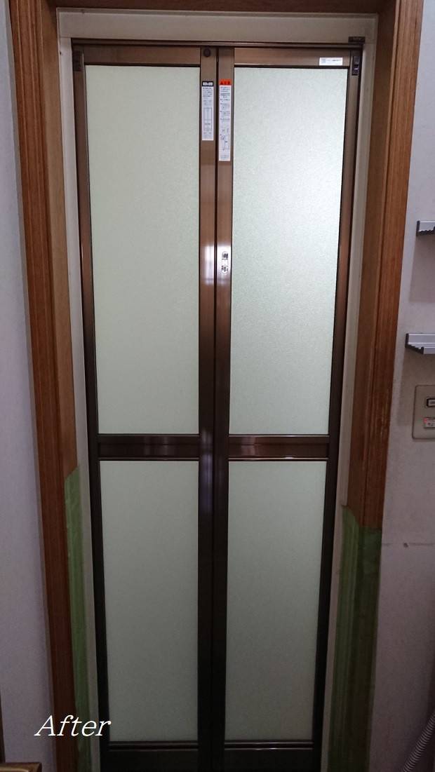バンダイトーヨー住器の１dayリフォーム『LIXIL／リフォーム浴室ドア』の施工後の写真1