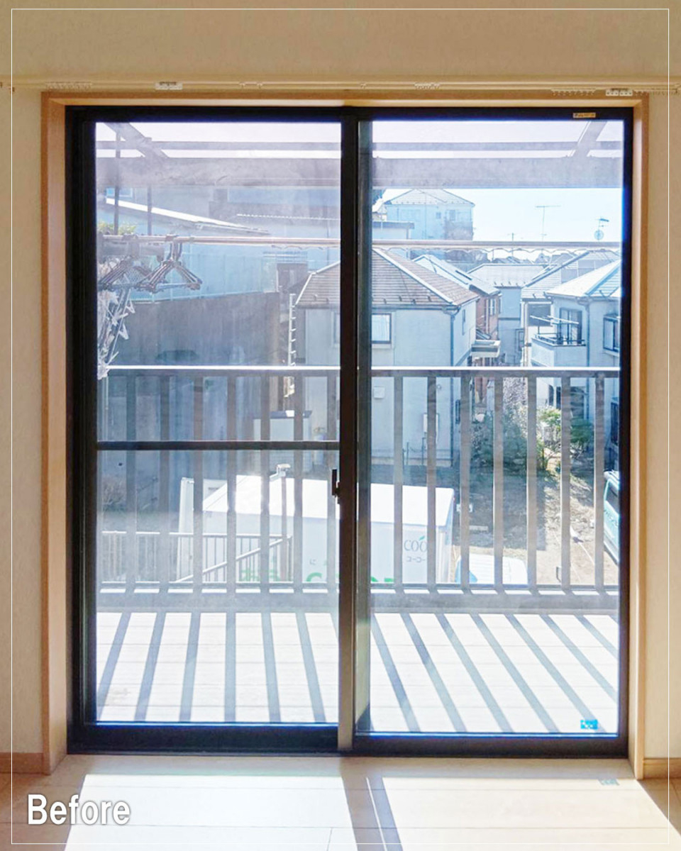バンダイトーヨー住器の【大和市】🐤１dayリフォーム🐸内窓設置：インプラスの取付工事を行いました。の施工前の写真1
