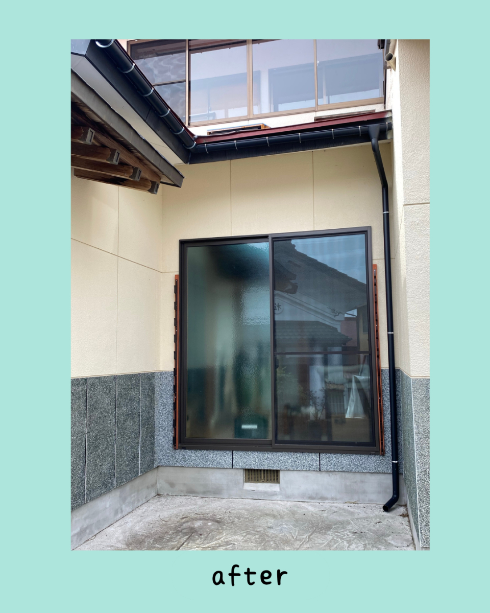 佐藤勘建材のガラス交換と雨樋工事いたしました。の施工後の写真1