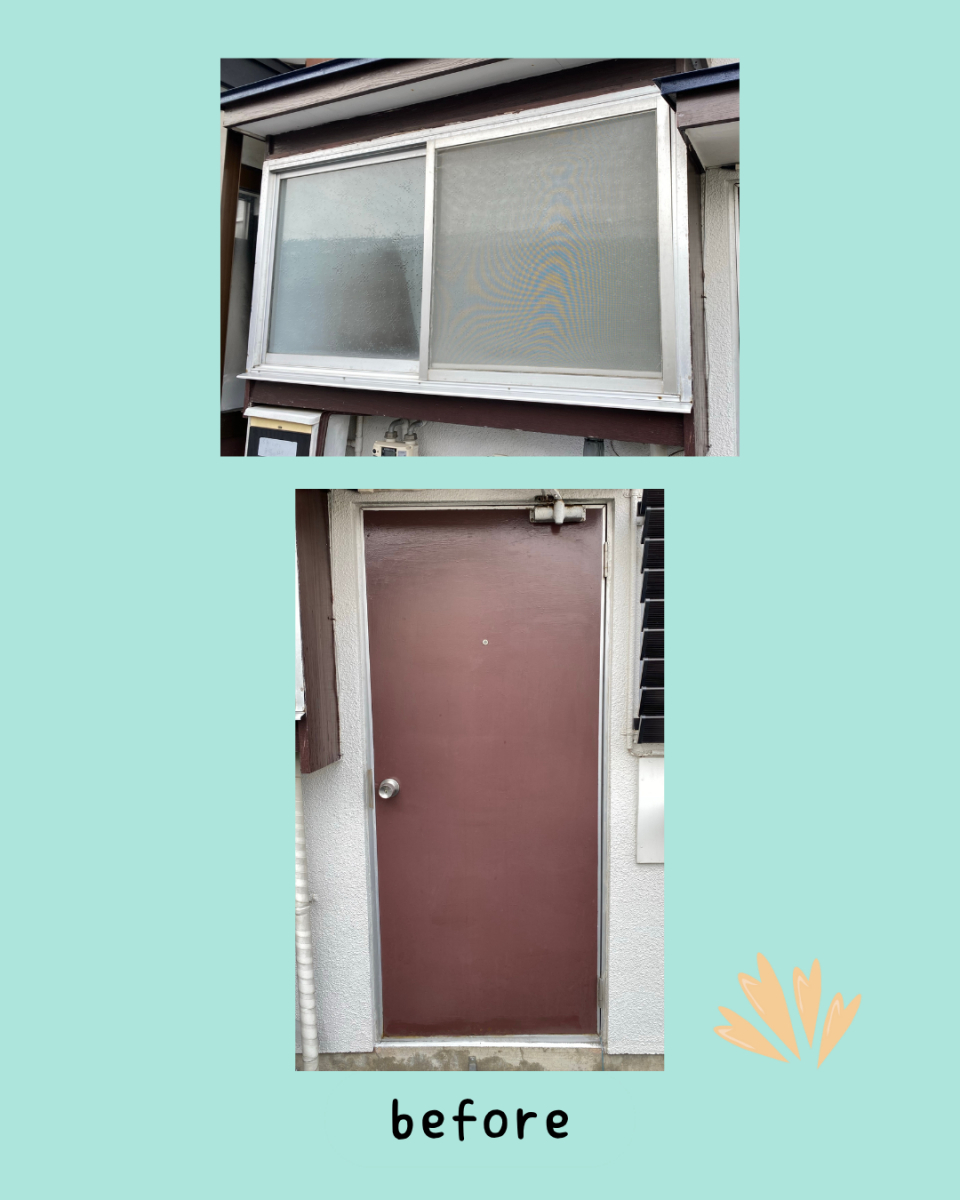 佐藤勘建材の窓サッシ&勝手口ドア交換工事いたしました。の施工前の写真1