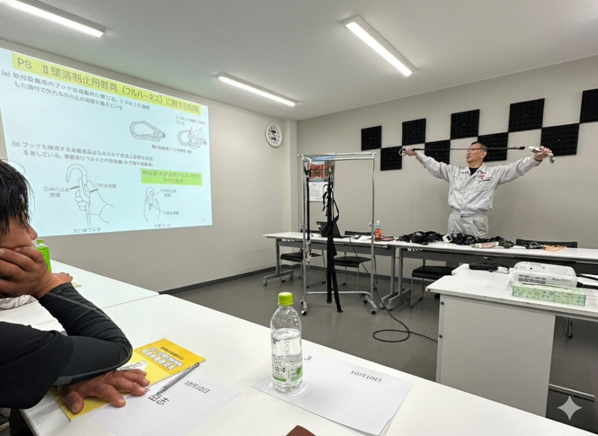 【命綱は任せろ!】フルハーネス特別教育でマド本舗の職人魂が覚醒!安全のプロは伊達じゃない!🤩 リフォームおたすけDIYのブログ 写真1