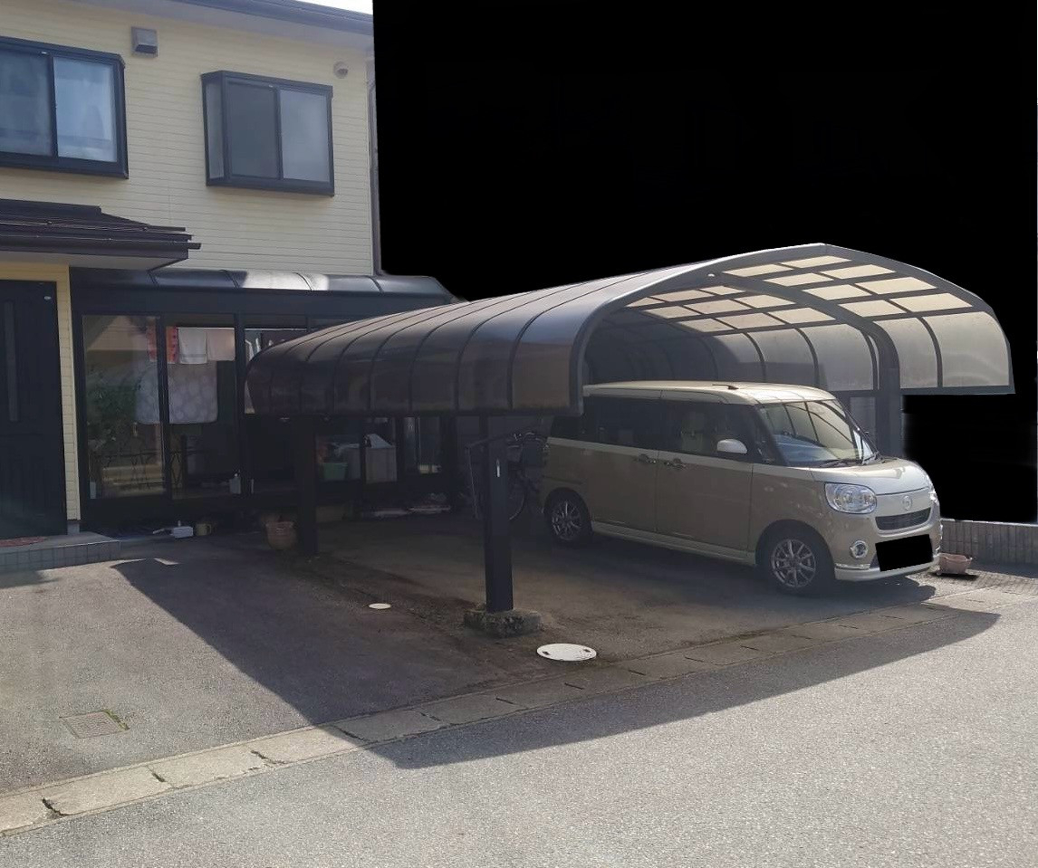 溝畑商事の明かり取りのできるカーポートの施工前の写真1