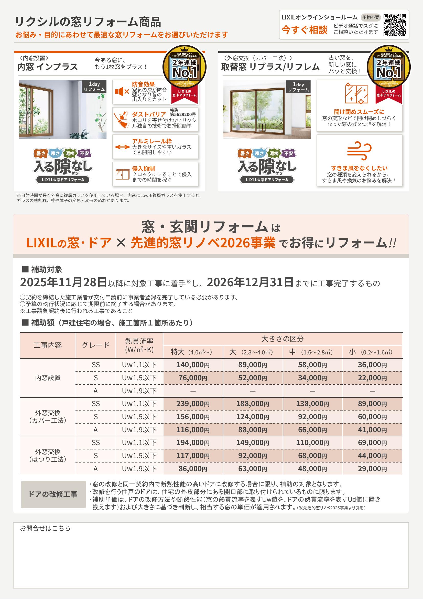 窓から省エネリフォーム! 超大型補助金 コンフォームウチダのイベントキャンペーン 写真2