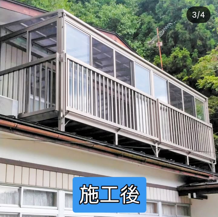 テイエストーヨー住器の屋根の上の物干しスペースを活用して風除室にの施工後の写真2