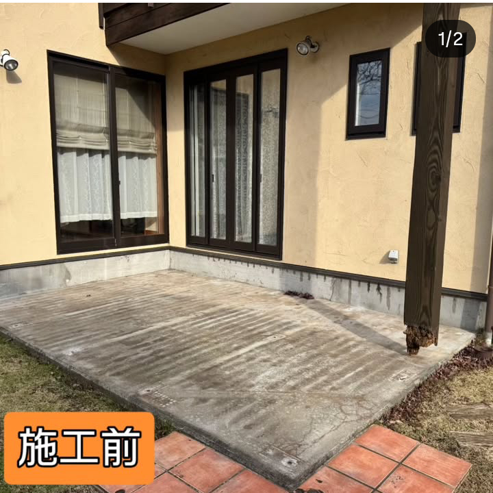 テイエストーヨー住器の一関　雨の日がちょっと楽しみになるウッドデッキの施工前の写真1