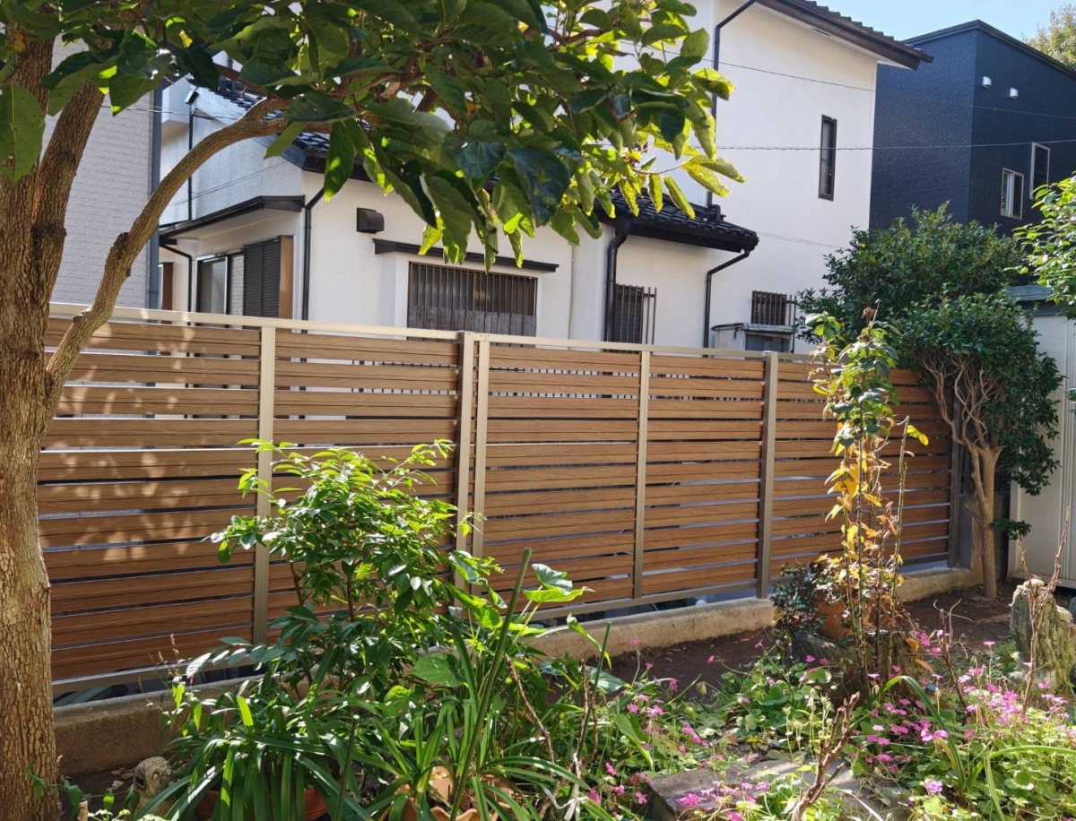 ホンダトーヨー住器の愛知県豊明市 戸建住宅 フェンス設置工事の施工後の写真1