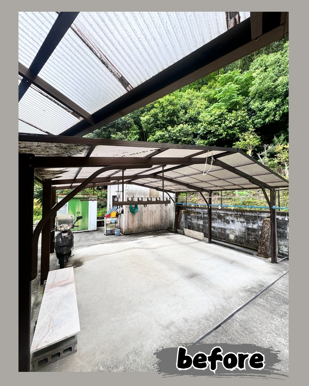 赤石建商の古くなって傷んだ波板・・・交換いたします！の施工事例詳細写真1