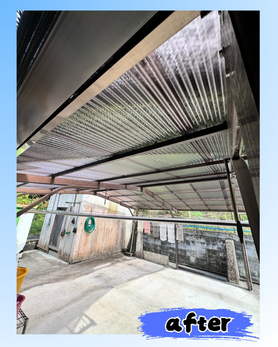 赤石建商の古くなって傷んだ波板・・・交換いたします！の施工後の写真2
