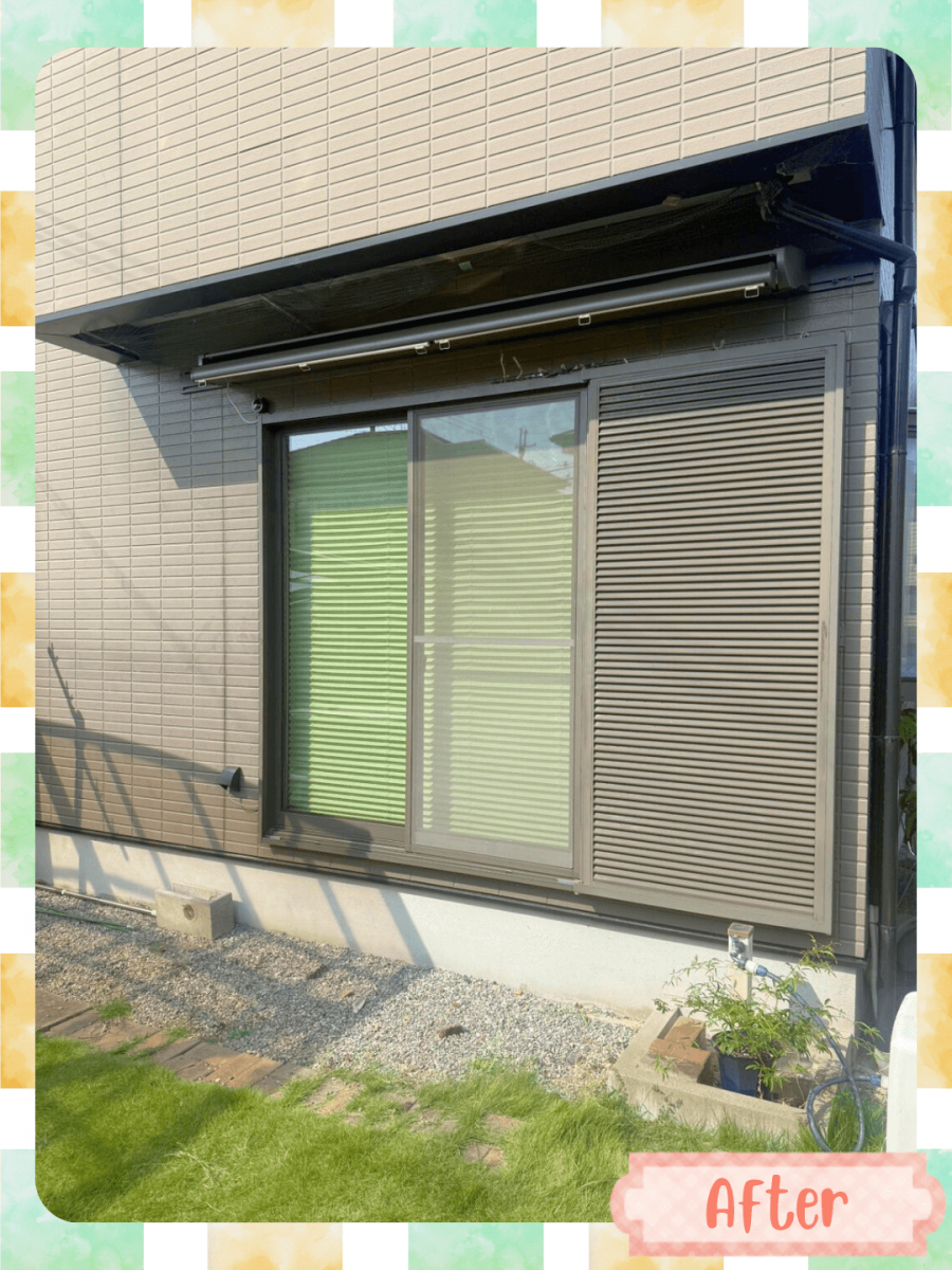 播州トーヨー住器 中播支店の🏠神崎郡🏠古くなった日除けを一新✨オーニング彩風CR型電動タイプ施工事例の施工後の写真3