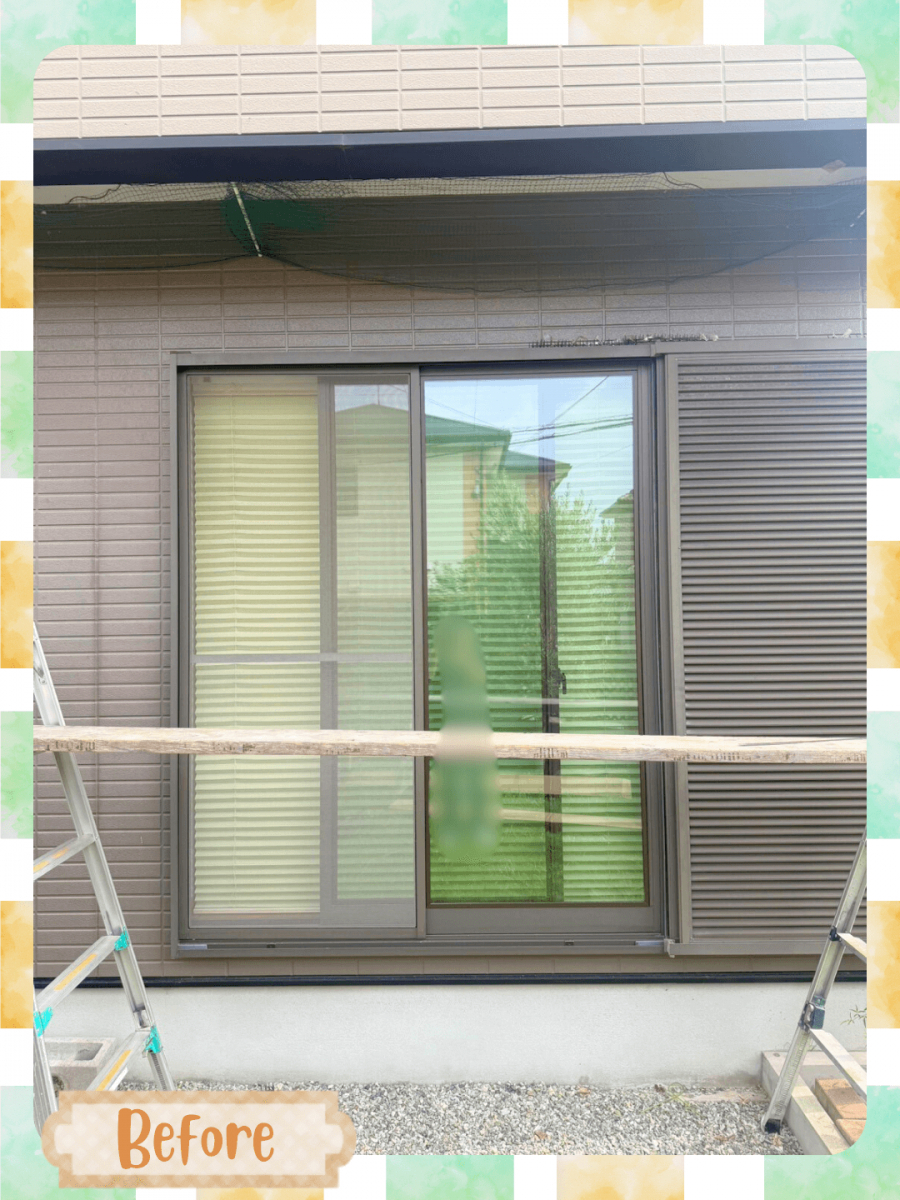播州トーヨー住器 中播支店の🏠神崎郡🏠古くなった日除けを一新✨オーニング彩風CR型電動タイプ施工事例の施工前の写真3