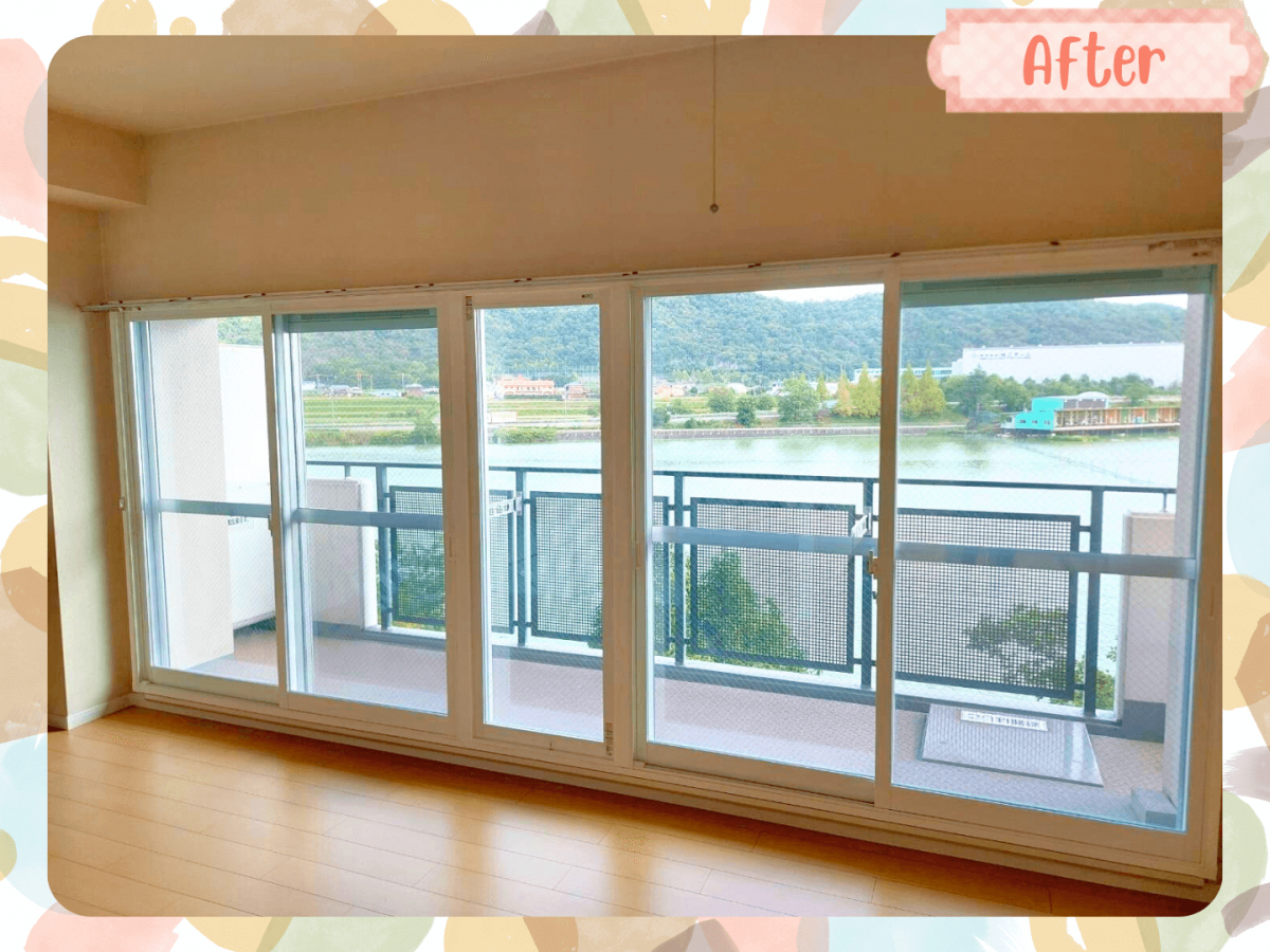 播州トーヨー住器 中播支店の🏠姫路市🏠ベランダ前の大窓もすっきり快適に。LIXILインプラスで断熱アップ✨の施工後の写真1