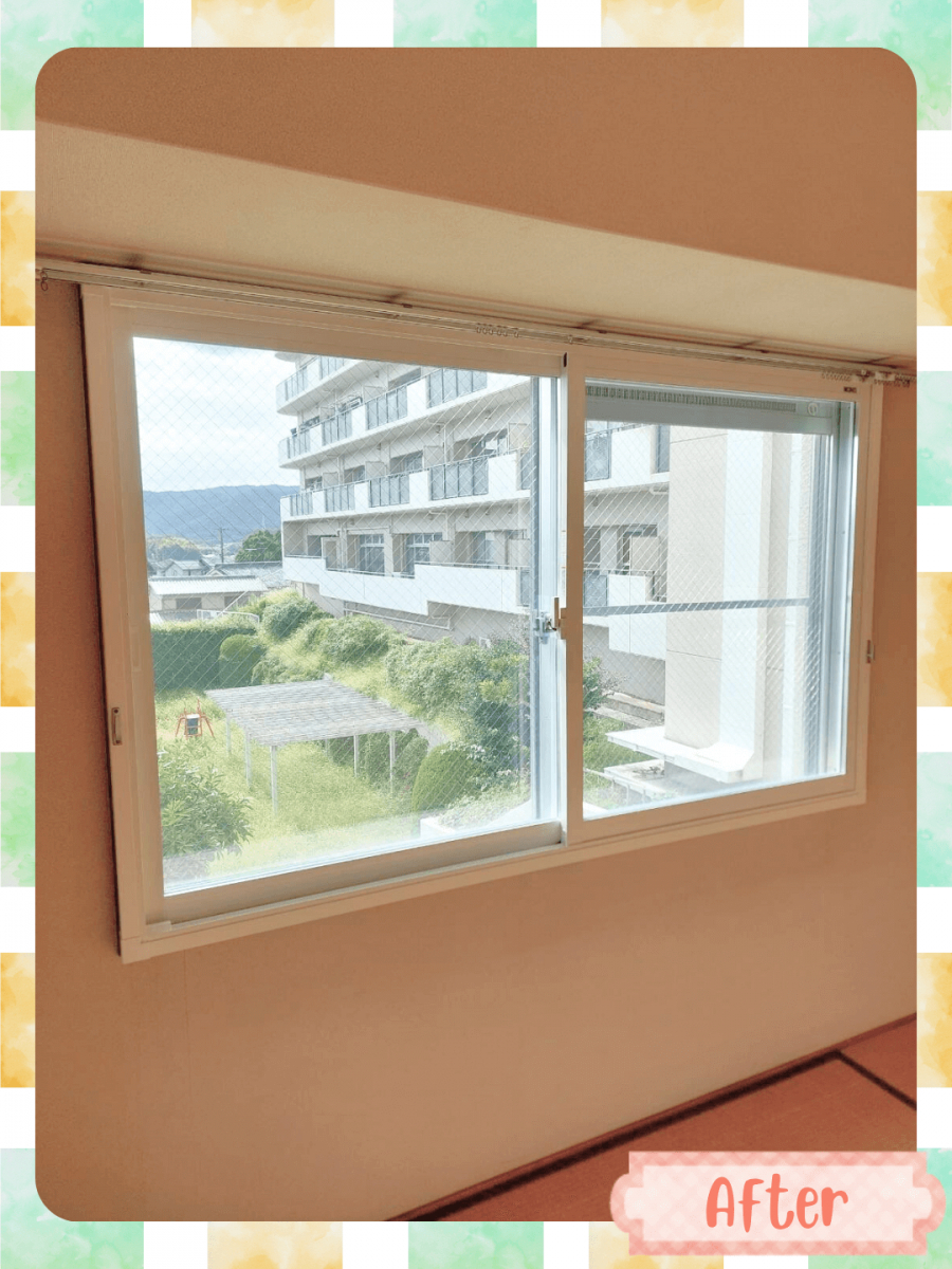 播州トーヨー住器 中播支店の🏠姫路市🏠ベランダ前の大窓もすっきり快適に。LIXILインプラスで断熱アップ✨の施工後の写真2
