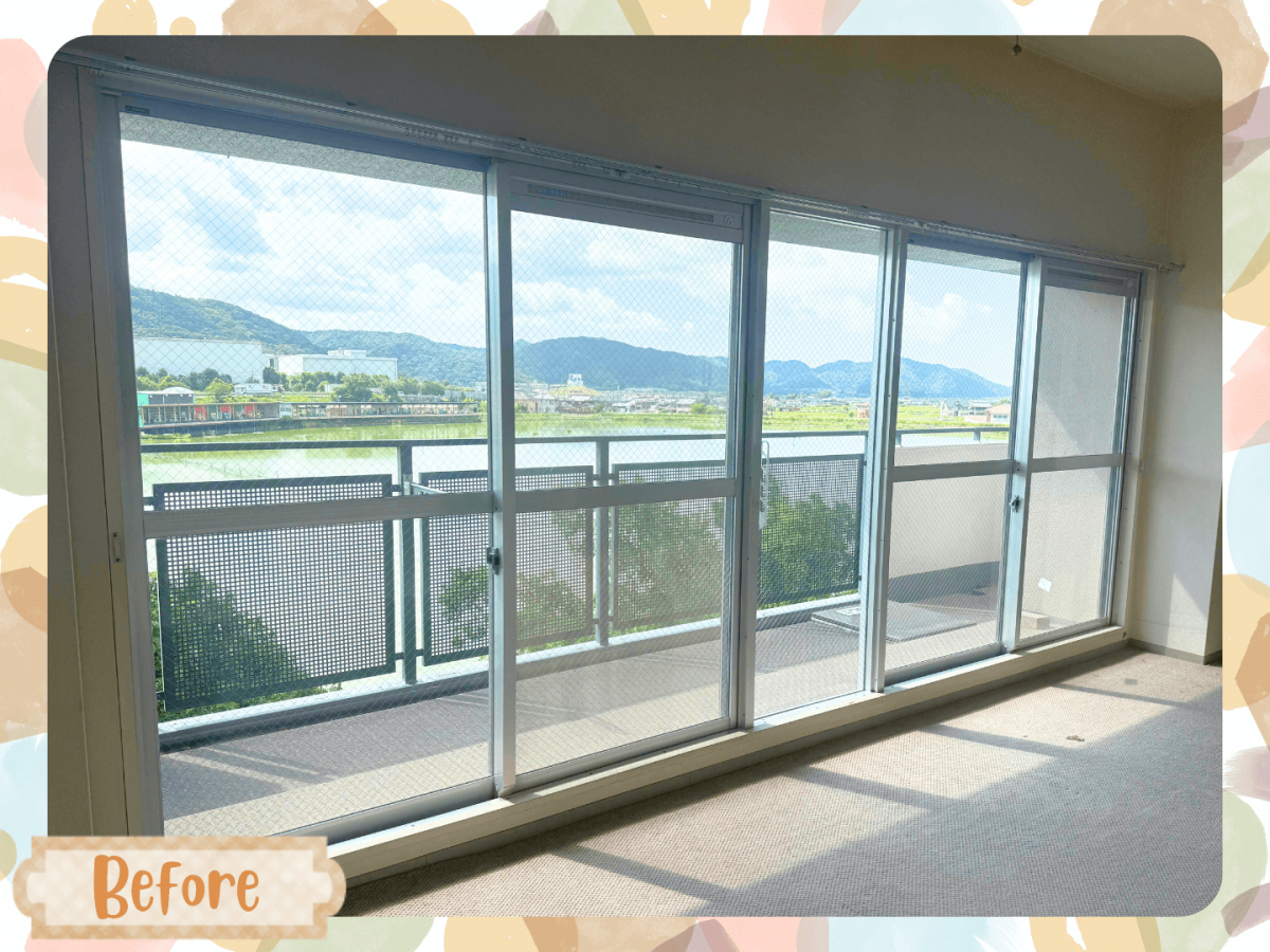 播州トーヨー住器 中播支店の🏠姫路市🏠ベランダ前の大窓もすっきり快適に。LIXILインプラスで断熱アップ✨の施工前の写真1