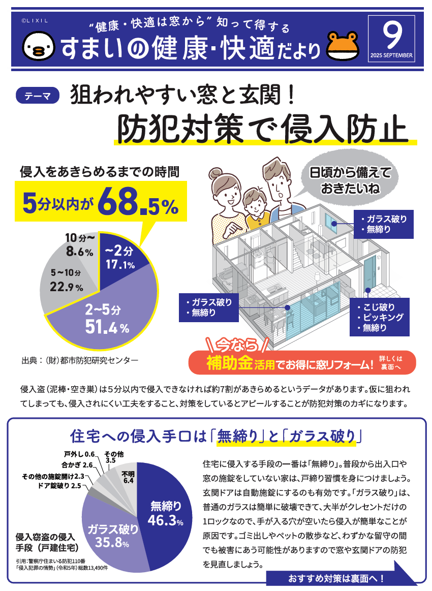 すまいの健康・快適だより【９月号】 大野ガラス店のブログ 写真1