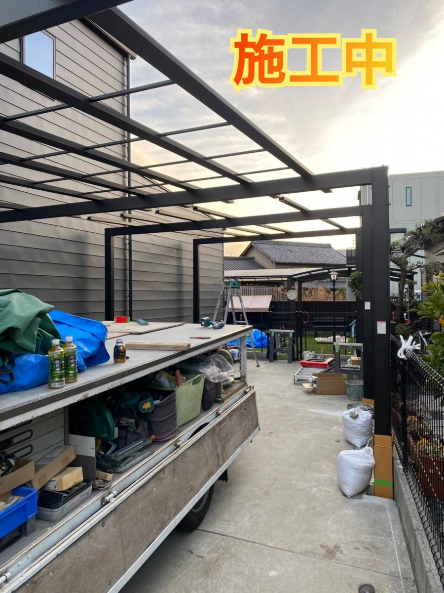 サッシセンターフジイ 名古屋西店のカーポートの設置の施工前の写真2
