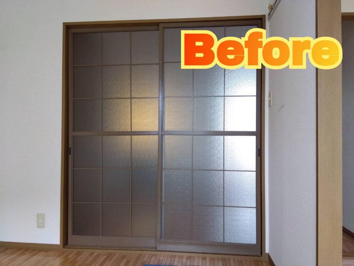 サッシセンターフジイ 名古屋西店の室内建具をカバー工法にて取替の施工前の写真1