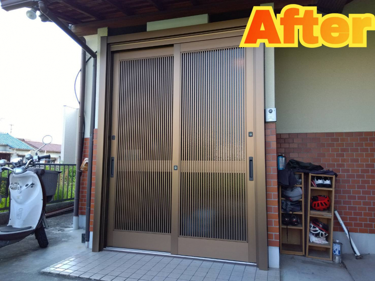 サッシセンターフジイ 名古屋西店の玄関引戸の交換をしましたの施工後の写真1