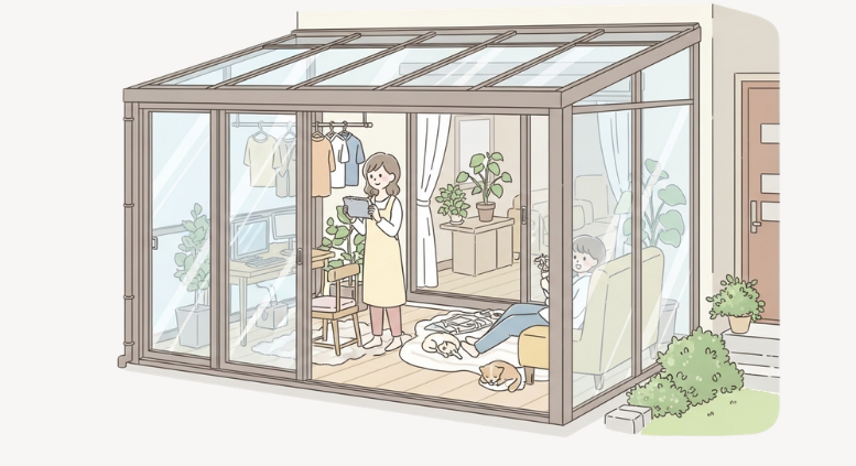 商品紹介｜花粉シーズンの洗濯対策に！テラス囲いサニージュの魅力👀✨ 鳥飼トーヨー住器のブログ 写真3