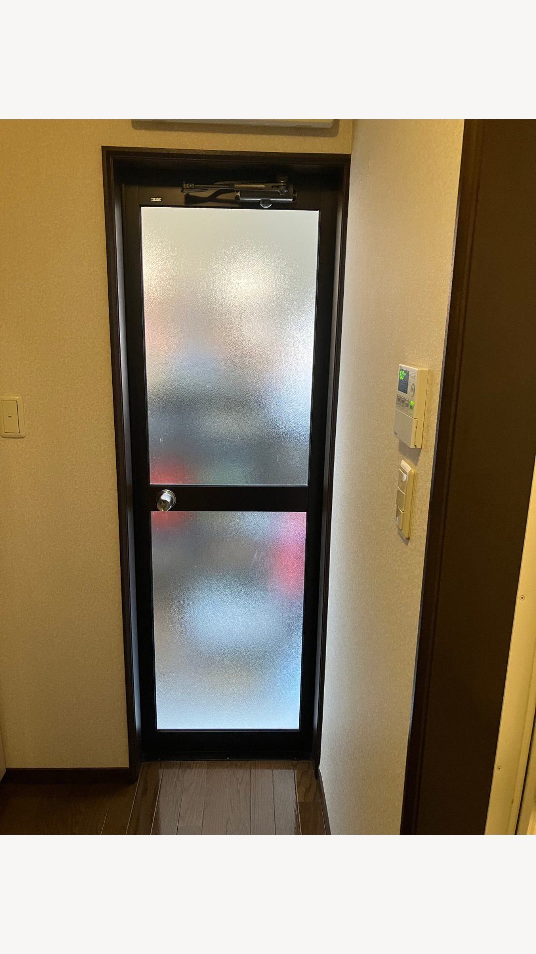 鳥飼トーヨー住器の【倉吉市】脱衣室の勝手口を交換✨採風タイプのリシェント勝手口ドアへの施工前の写真2
