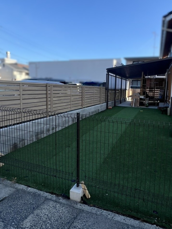 フジタトーヨー住器のわんちゃんが安心して庭で遊べるようにしたいとご相談をいただきました。の施工前の写真1