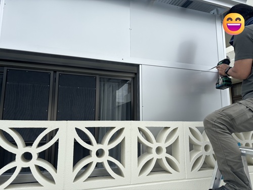 恩納アルミ工業の「暑さ対策＆目隠しをしたい！」沖縄のテラス囲い施工例【テラス工事/沖縄市】の施工事例詳細写真2