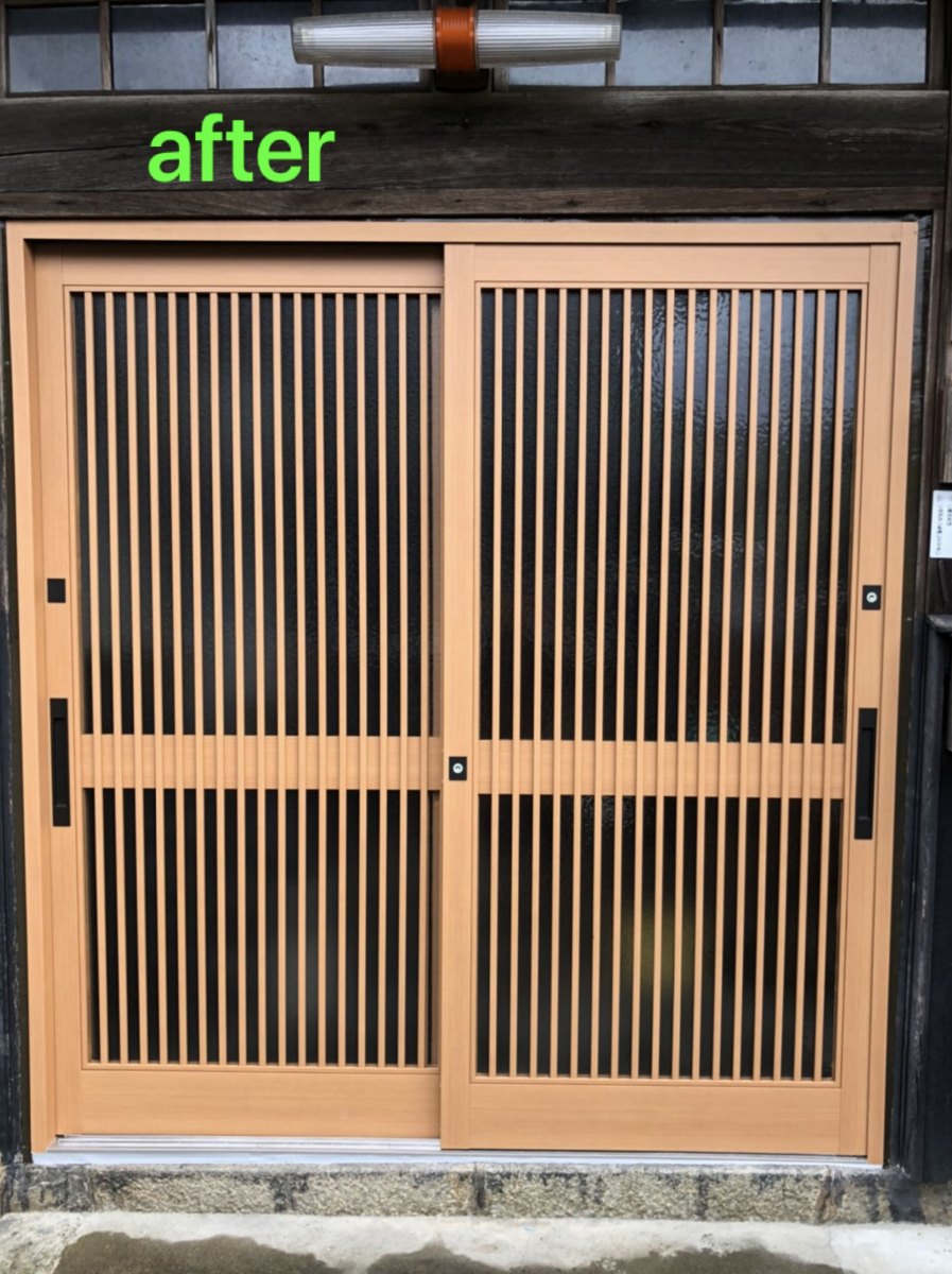 イワイの1日で完了！カバー工法で玄関引戸を新しくしましたの施工後の写真1