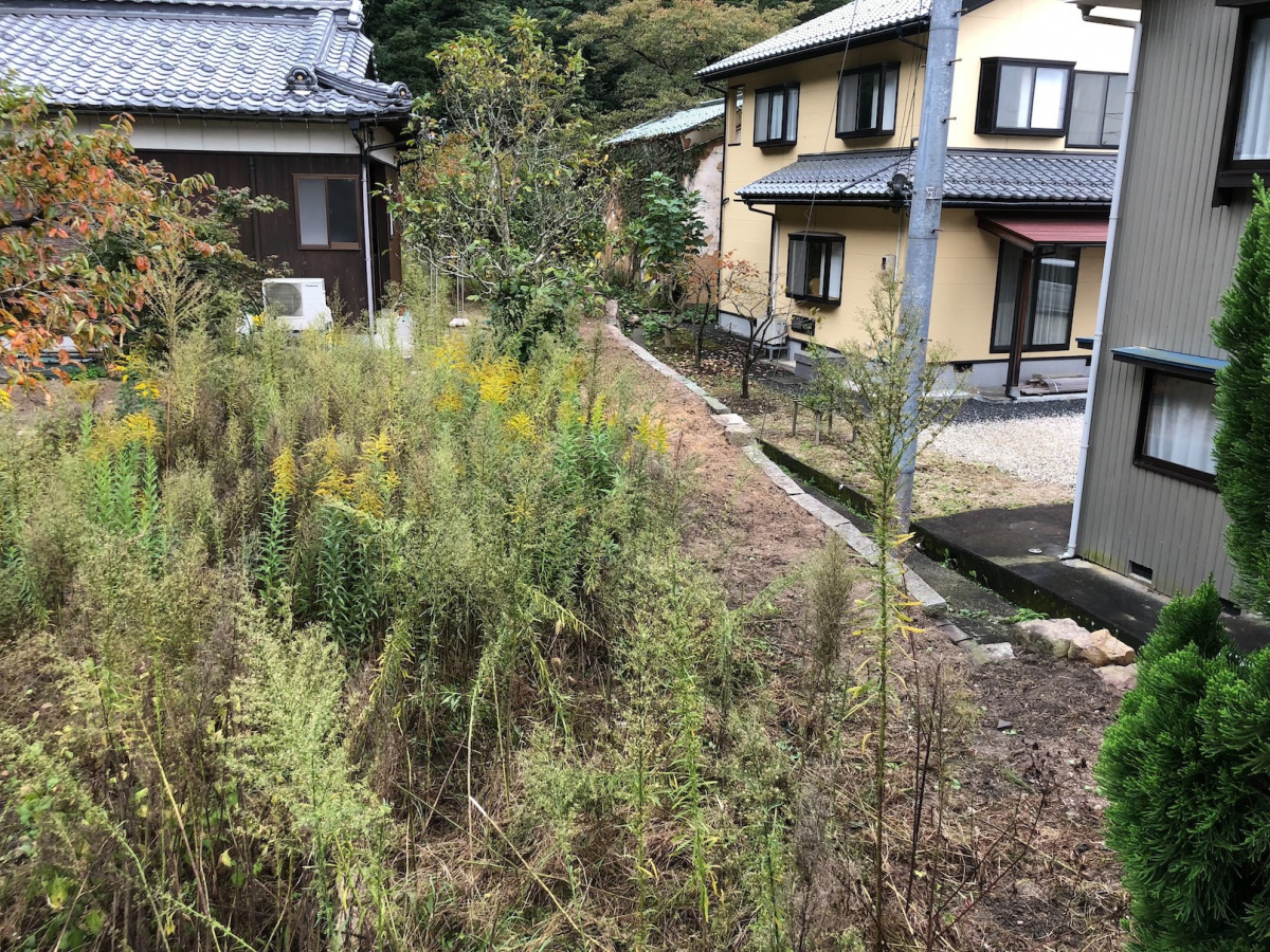 イワイの木からフェンスへ！お手入れ不要でスッキリした境界リフォームの施工前の写真2