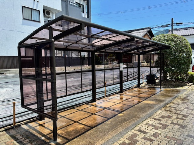 ミズノ建材の山科区のマンションに、サイクルポートを設置しました！の施工後の写真1