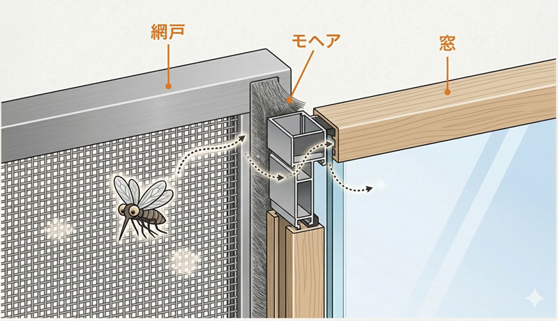 網戸を閉めているのに虫が入る！？原因と「正しい網戸の使い方」 山口西京トーヨー住器 岩国営業所のブログ 写真3
