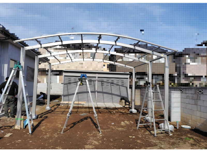 イガラシの【春日部市】ガレージ前の大空間をカバーするワイドカーポート施工事例の施工前の写真3