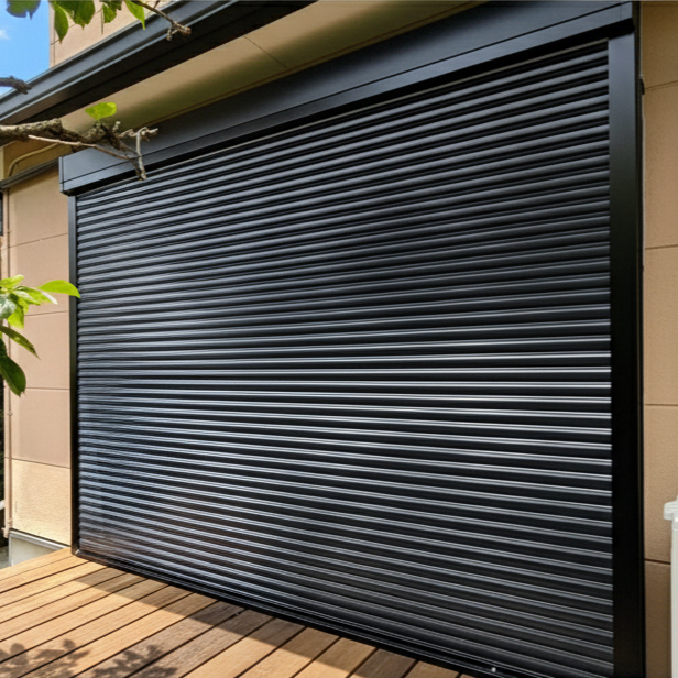 窓工房テラムラの大きな窓の防犯対策に電動シャッターを付けたい|愛知県名古屋市 LIXILリフォームシャッター施工事例の施工後の写真1