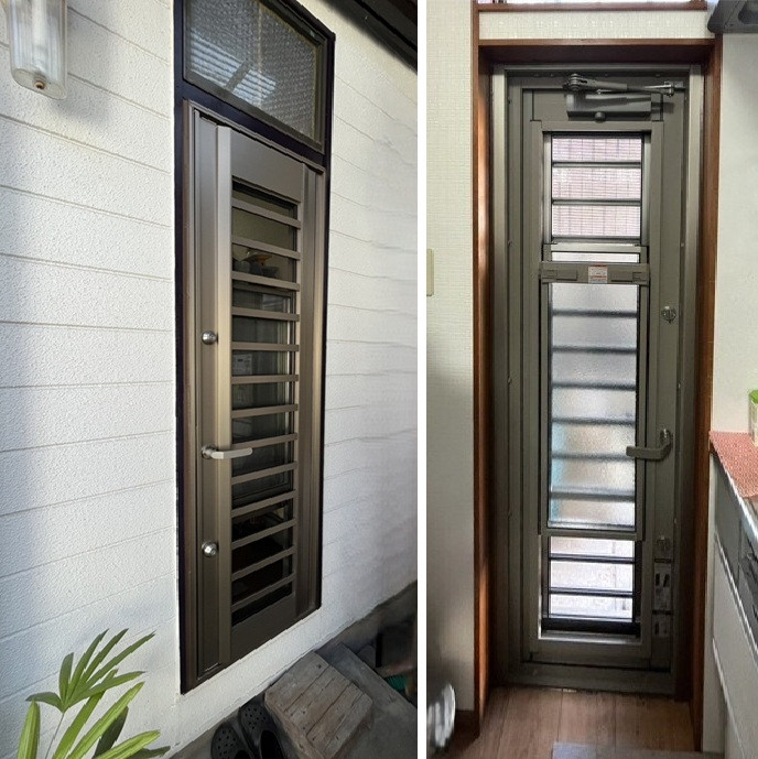 窓工房テラムラの寒いキッチンの勝手口に断熱リフォームしたい｜勝手口ドア・インプラス施工事例の施工後の写真1