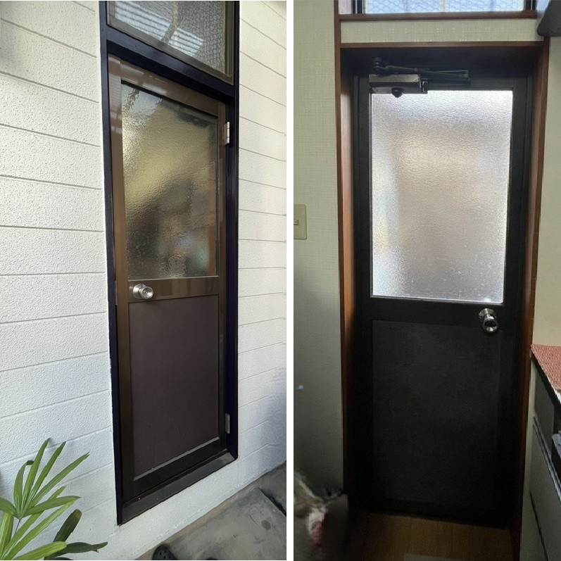 窓工房テラムラの寒いキッチンの勝手口に断熱リフォームしたい｜勝手口ドア・インプラス施工事例の施工前の写真1