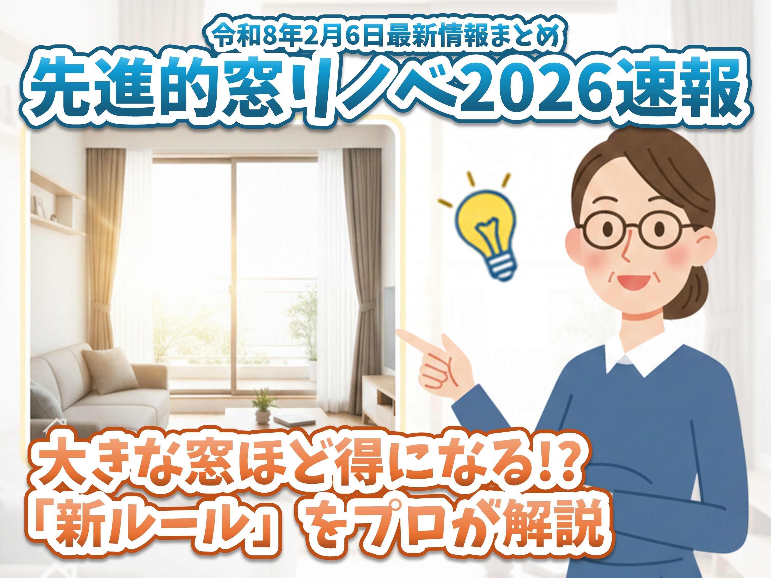 【2026年最新速報】先進的窓リノベが継続決定!✨大きな窓ほどお得になる「新ルール」をプロが解説します🏠💡 トーコー産業のイベントキャンペーン 写真1