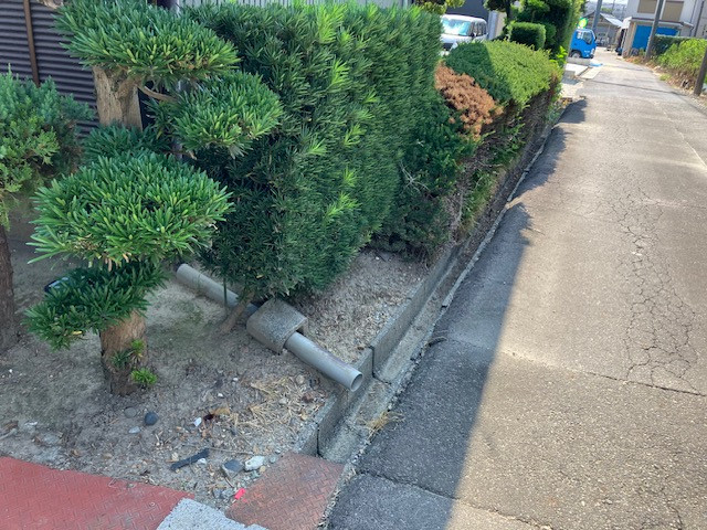 丸美のお庭にアスファルト舗装をしました！の施工前の写真1