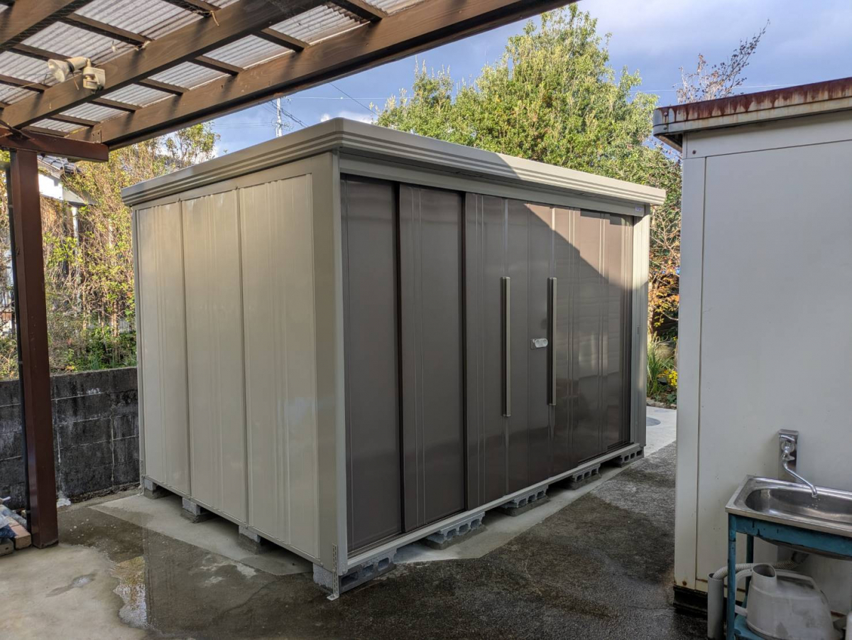 アリックスの物置設置工事　北宇和郡現場の施工後の写真1