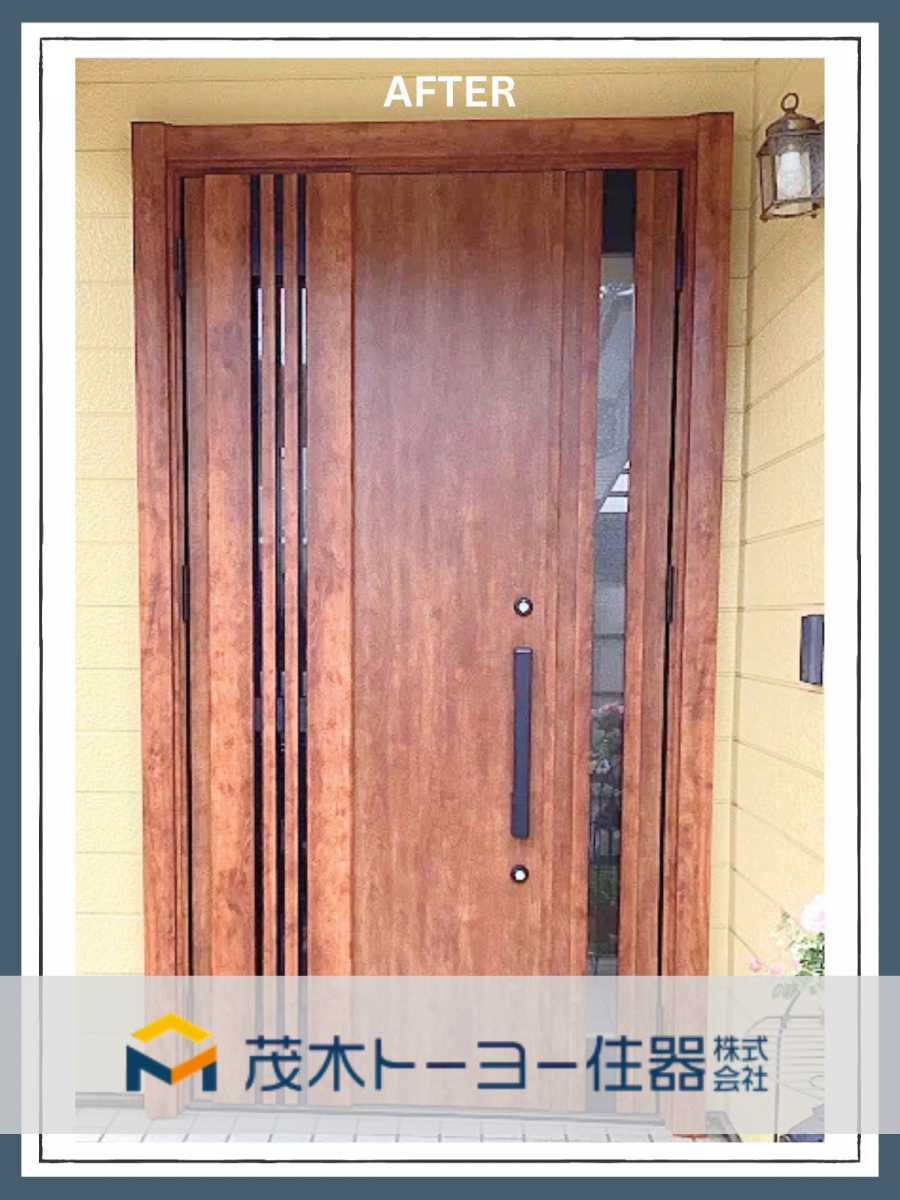 茂木トーヨー住器　茂木の古くなった玄関のリニューアル工事の施工後の写真1