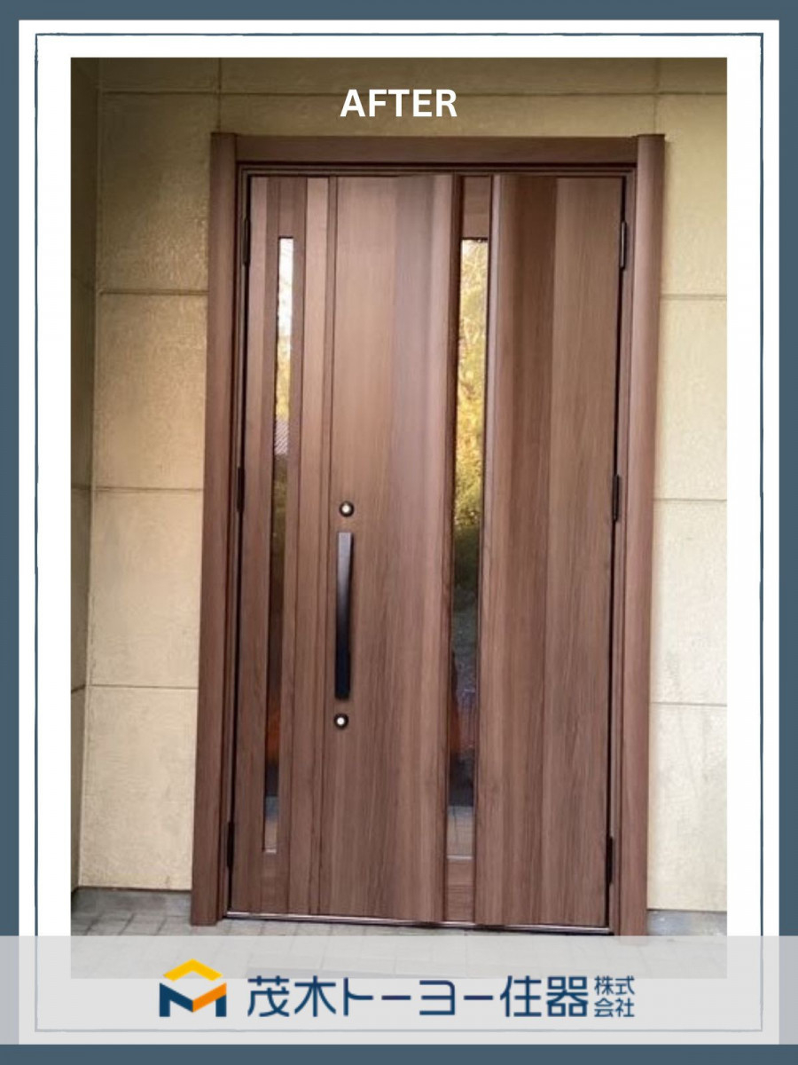 茂木トーヨー住器　茂木の玄関ドアリニューアル工事の施工事例の施工後の写真1
