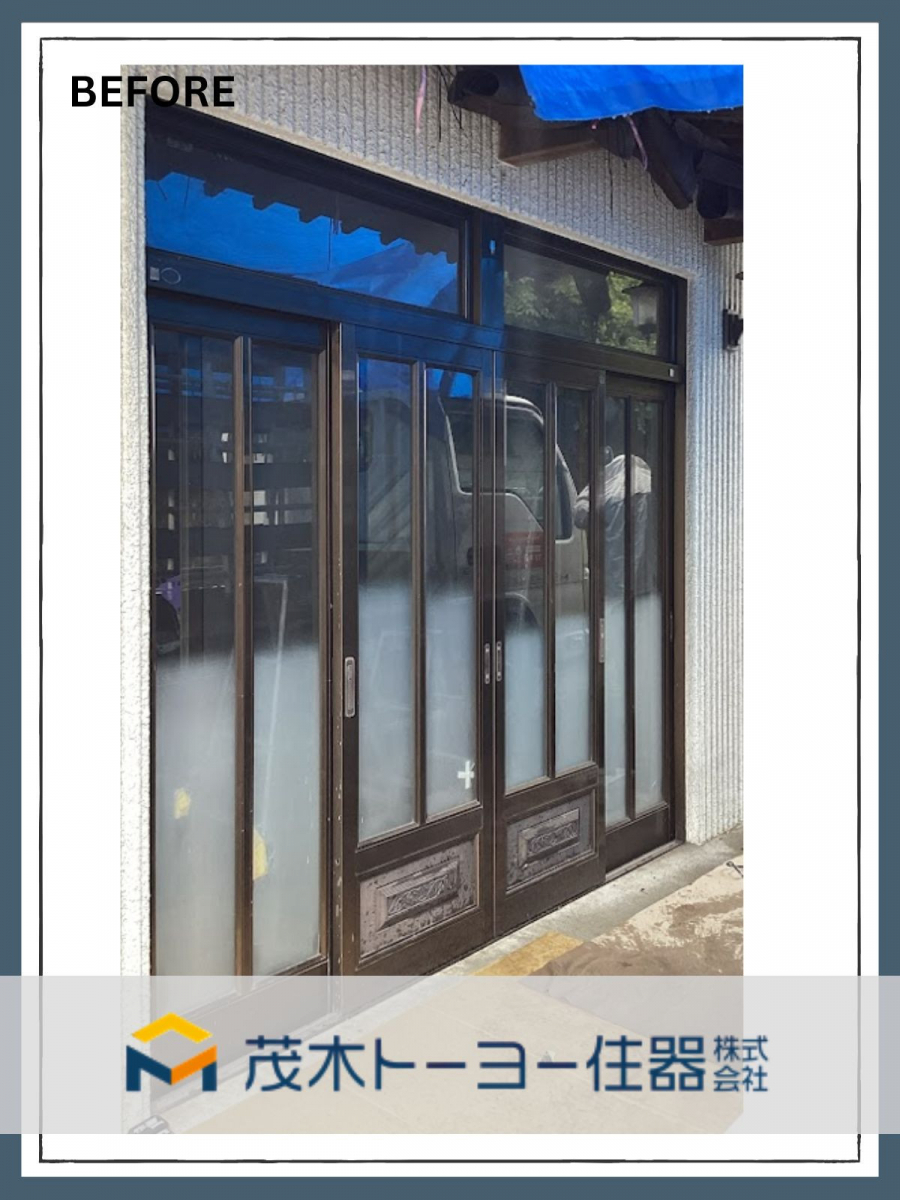 茂木トーヨー住器　宇都宮の玄関引戸入替の施工事例の施工前の写真1