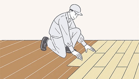 サントーヨー住器の【田子町】廊下・リビング・洗面所が一新！薄いフロアの重ね張りで段差の無い快適空間へ！の施工事例詳細写真1