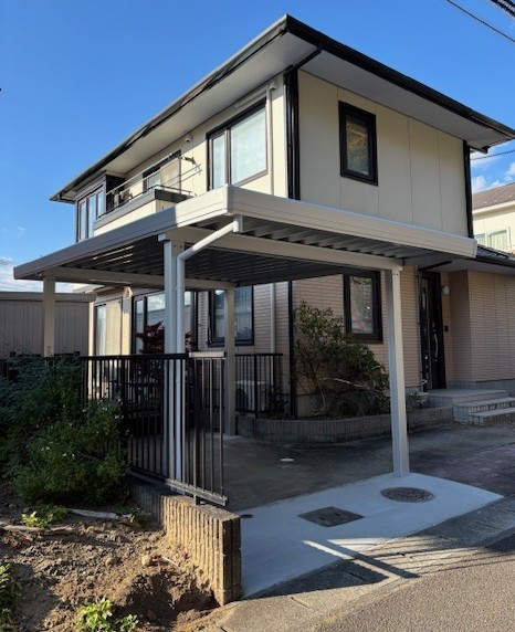 ダイカクヤ 仙台の【折板カーポート】カーポートSW1台用　仙台市の施工後の写真1