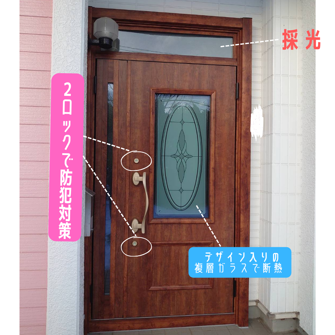 ヒロトーヨー住器の【東通村】１日で施工完了！洋風玄関ドアに大変身の施工後の写真2