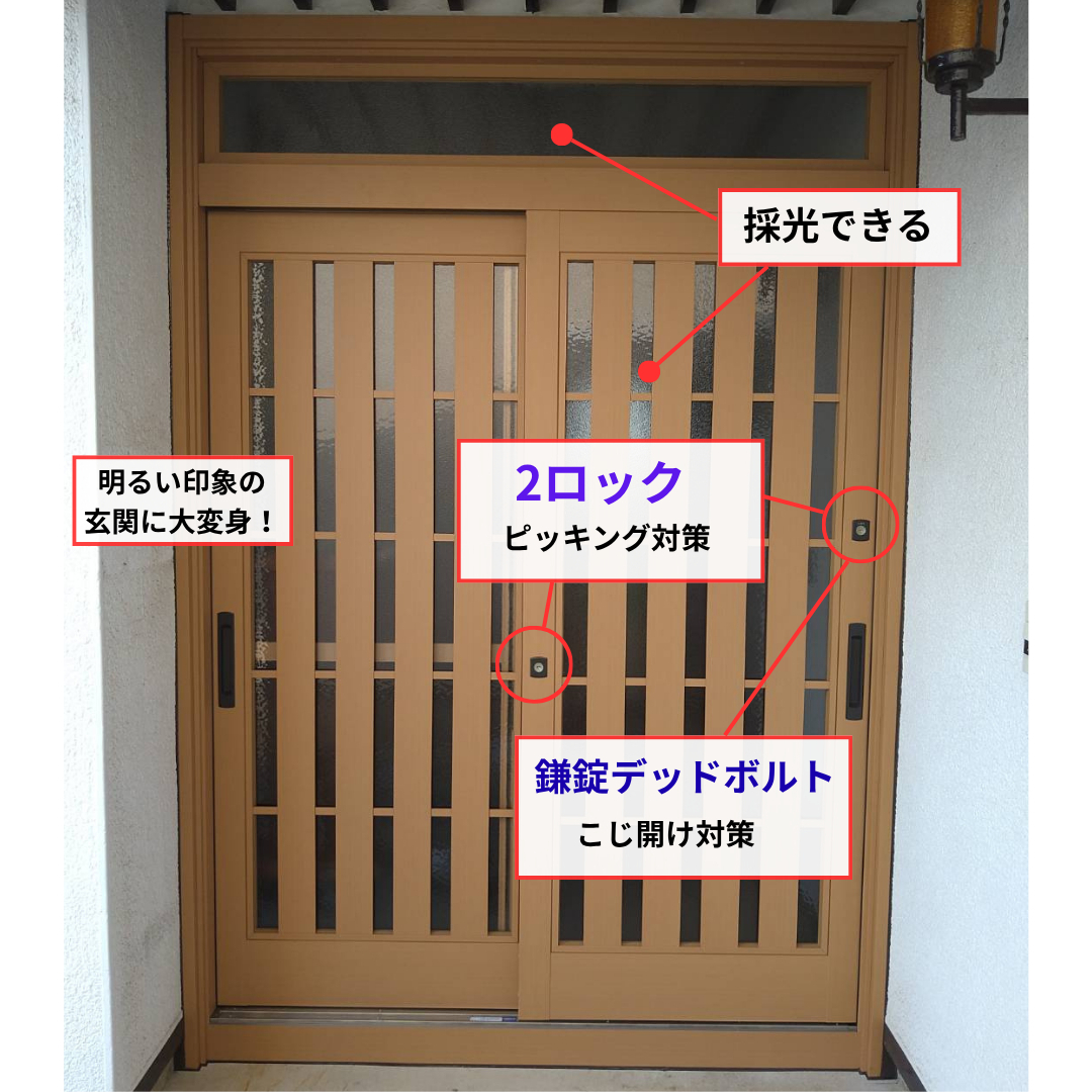 ヒロトーヨー住器の【むつ市】1日で玄関が新しく!採光・防犯性を改善の施工後の写真2