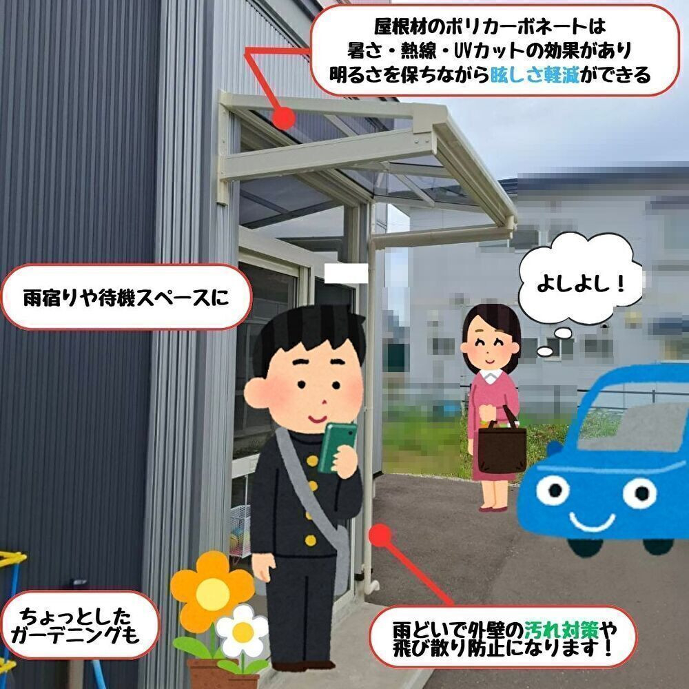 ヒロトーヨー住器の【むつ市】暮らしにゆとりをプラスするテラス屋根の施工後の写真2