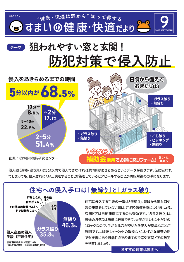 すまいの健康・快適だより【9月号】 おさだガラスのブログ 写真1