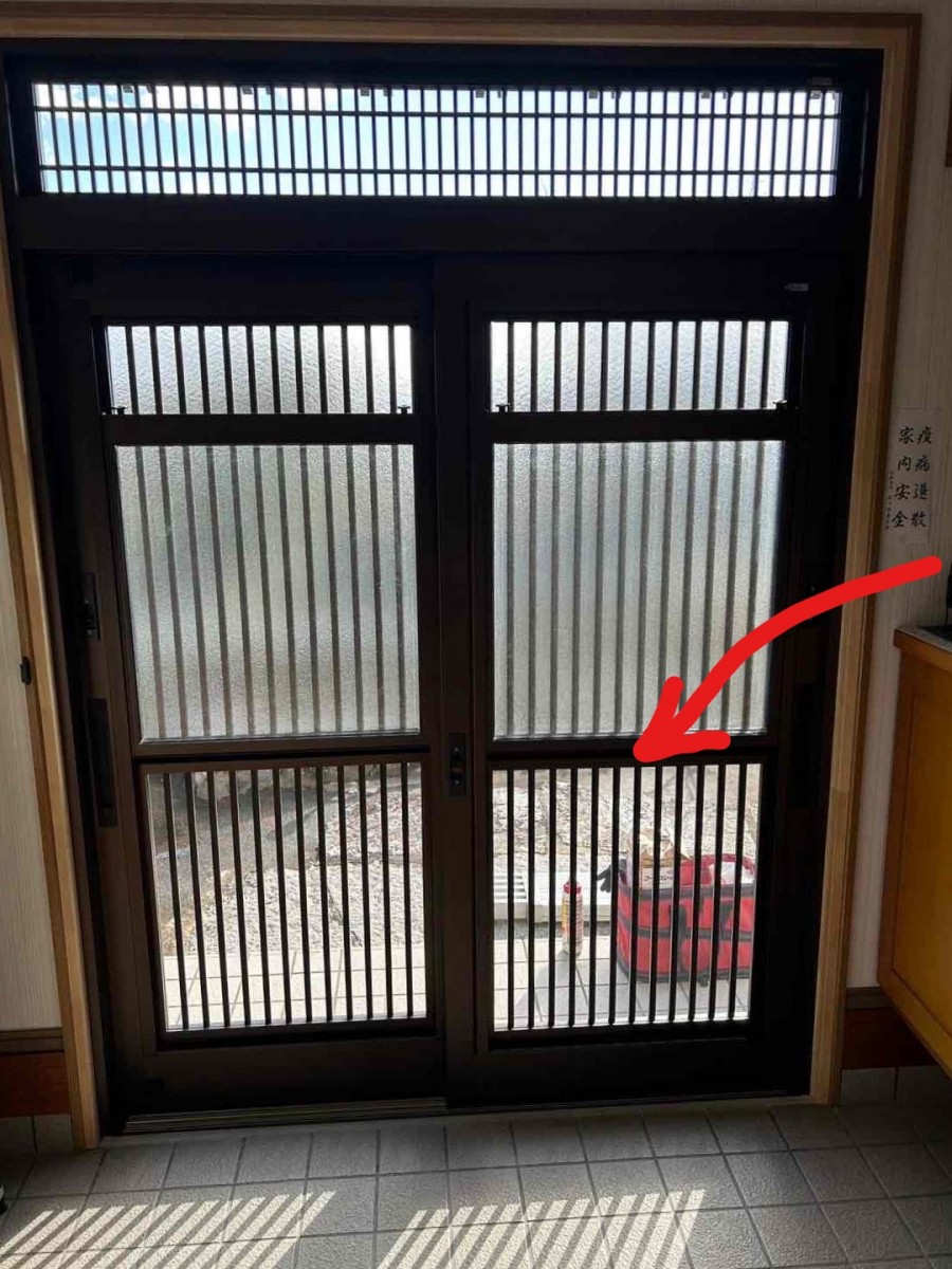 おさだガラスの玄関施錠したまま換気できる玄関引戸の施工後の写真3