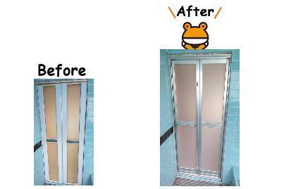 おさだガラスの【浴室中折ドア】交換工事施工事例写真1