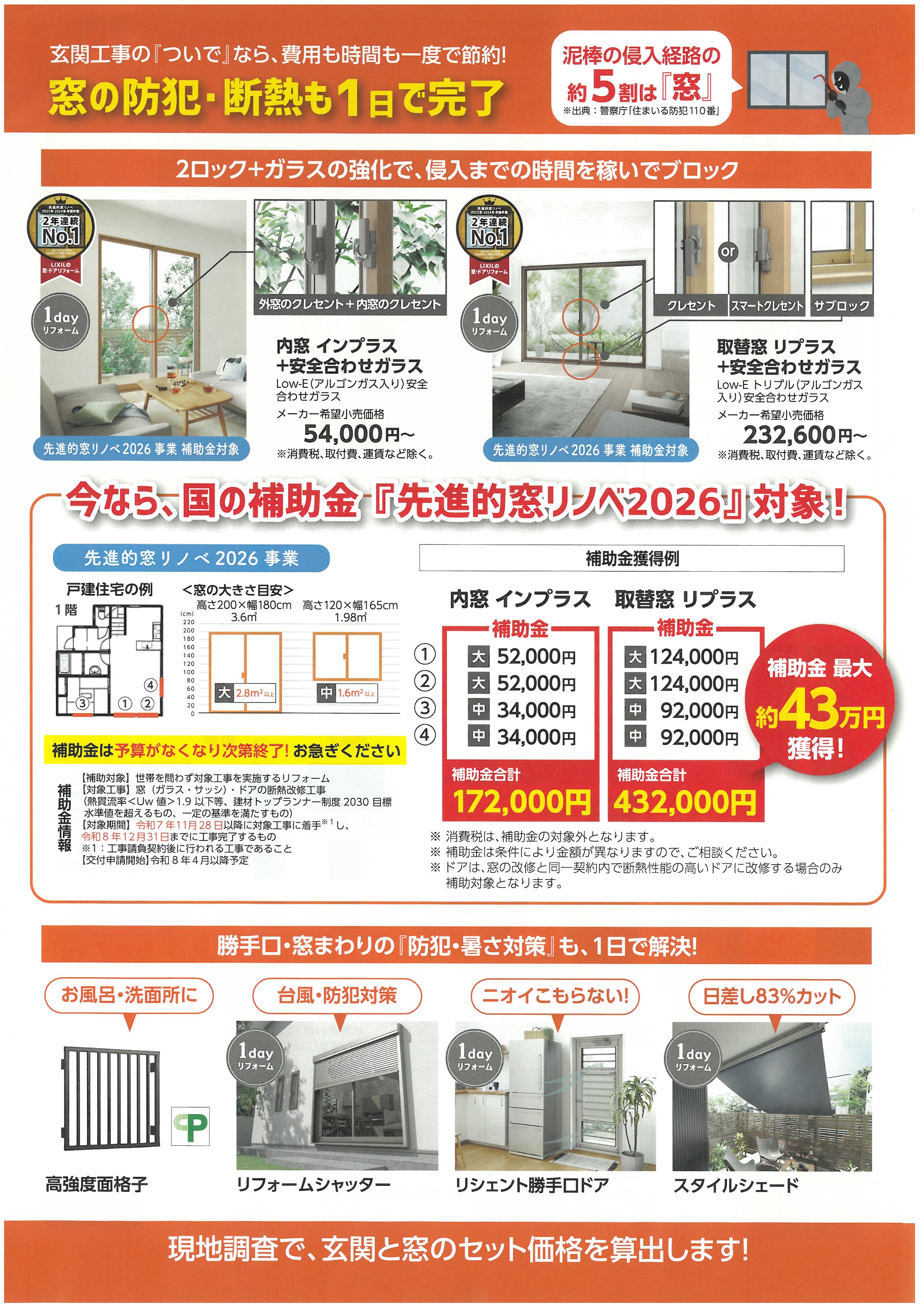リクシルTVCMと連動して　北名古屋市限定で折込チラシいれます 原金物サッシセンター 北名古屋のイベントキャンペーン 写真2